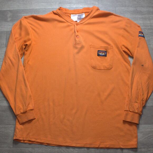 Rasco Men’s Size XL Fire Resistant FR Orange Pocket Long Sleeve Shirt - Picture 1 of 6